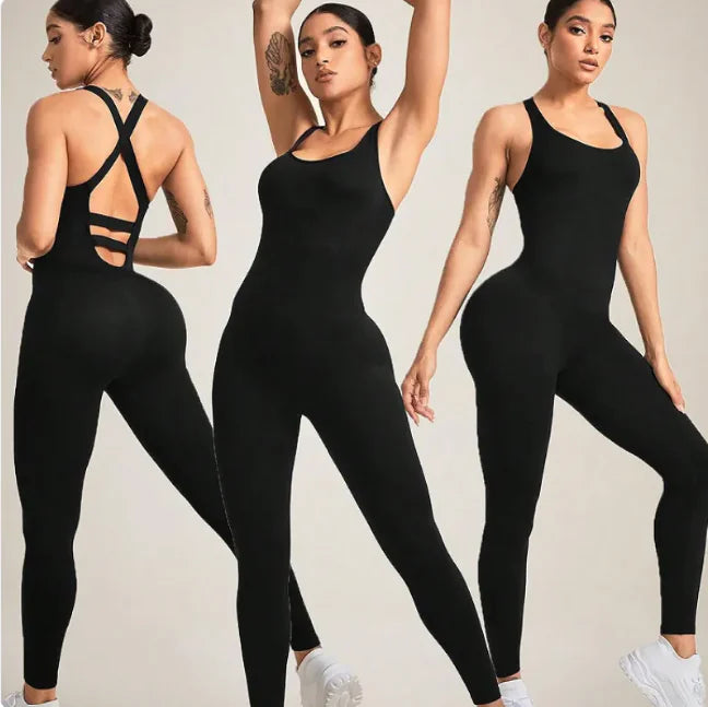 Seamless Quick-Dry Sleeveless Yoga Jumpsuit