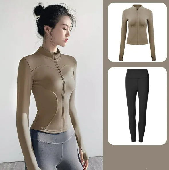 Women's Yoga Set - Autumn & Winter Speed Dry Long-Sleeve Jacket